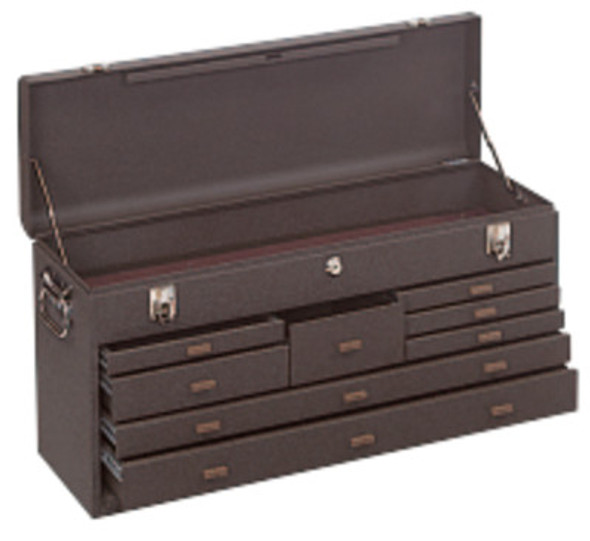 Kennedy 26 in Machinists' Top Chest, 26-3/4 in W x 8-1/2 in D x 13-5/8 in H, 2,219 in³, Brown Wrinkle, 8-Drawers (1 EA / EA)