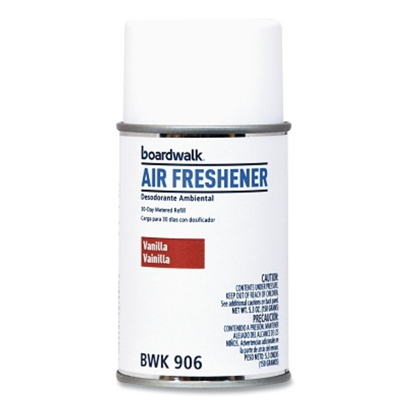 Boardwalk Metered Air Freshener Refill, 5.3 oz, Aerosol Can, Vanilla Bean (12 EA / CT)