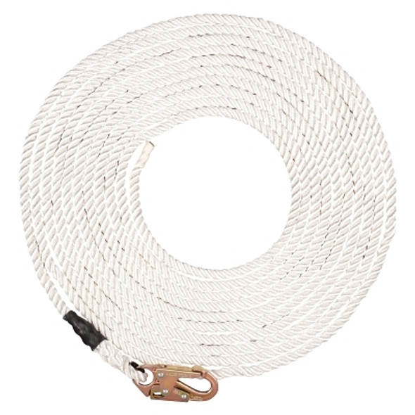 Synthetic Rope Lifelines, 50 ft Snap Hook, 310 lb, 36C Snaphook (1 EA)