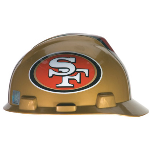 MSA Officially-Licensed NFL V-Gard Helmets, 1-Touch, San Francisco 49ers Logo (1 EA/EA)