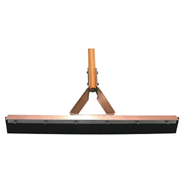 Magnolia Brush Non-Sparking Floor and Driveway Squeegee, Straight, 24 in, Black Rubber, Includes Handle (1 EA / EA)