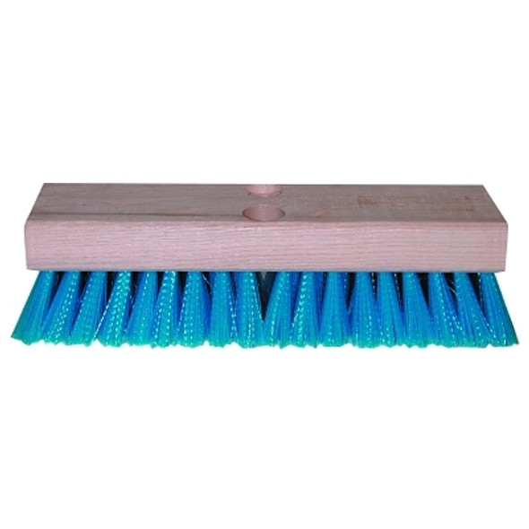 Magnolia Brush Deck Scrub Brushes, 10 in Hardwood, 1 3/4 in Trim L, XStiff Blue Crimped Poly (12 EA / CTN)