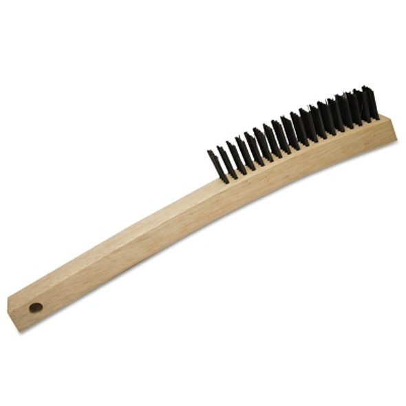 Magnolia Brush Curved Handle Wire Scratch Brushes, 14 in, Carbon Steel Wire, Scraper (12 EA / CTN)