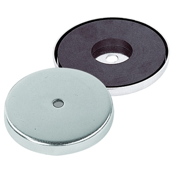 Ceramic Magnet Round Base, Chrome Plated Steel, 25 lb Load Cap, 2.03 in dia (1 EA)