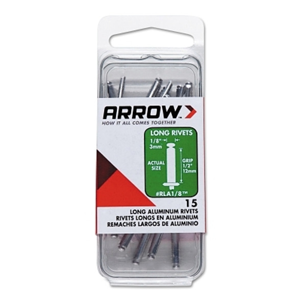 Arrow Fastener Aluminum Rivets, 1/2 x 1/8, Long (1 PK / PK)