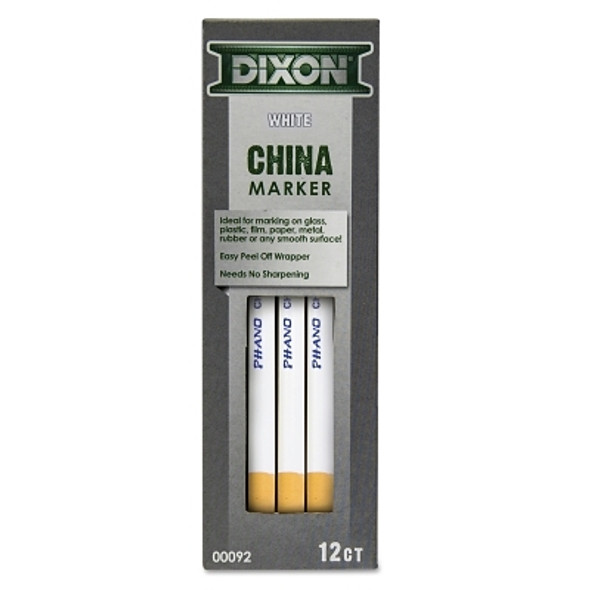 Dixon Ticonderoga Phano China Markers, White (12 MKR / DOZ)