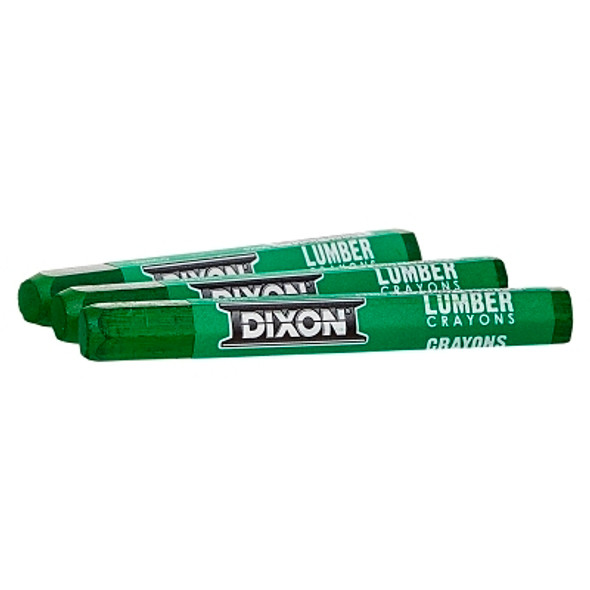 Dixon Ticonderoga Lumber Crayons, 1/2 in X 4 1/2 in, Green (12 MKR / DOZ)