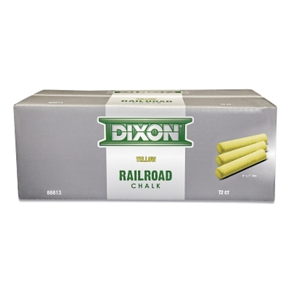 Dixon Ticonderoga Railroad Chalk, 4 in, Yellow (72 EA / BOX)