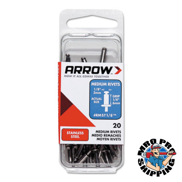 ARROW FASTENER MEDIUM 5/32 STAINLESS RIVET (10 PK / BX)