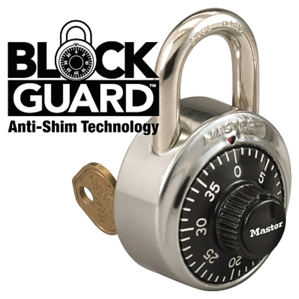General Security Combination Padlocks with Key Control, 9/32 in Dia., Silver (1 EA)