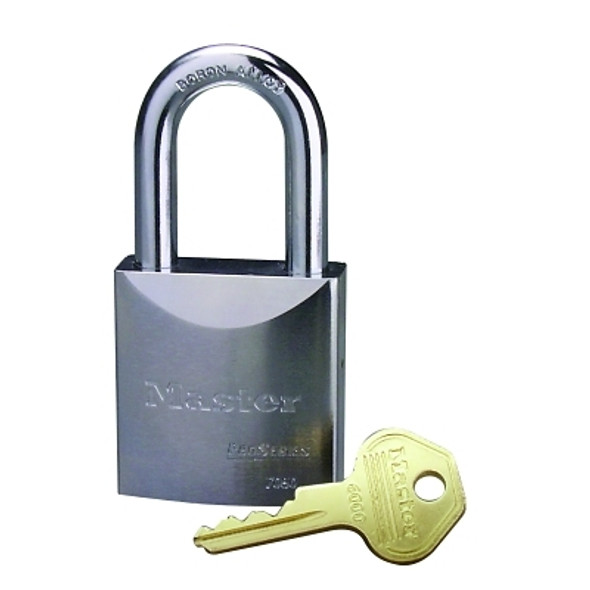 Pro Series High Security Padlocks-Solid Steel, 3/8" Dia, 1 1/2"LX29/32"W, Silver (6 EA / BOX)