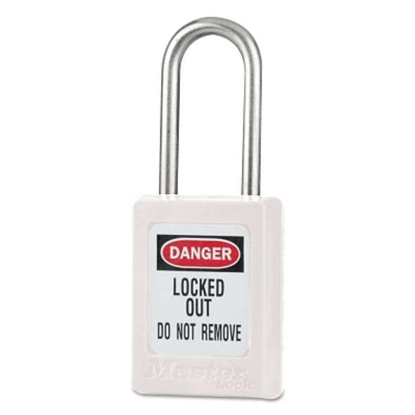 Zenex Thermoplastic Safety Padlocks, 3/16 in Dia, 5/8 in Width, White (1 EA)