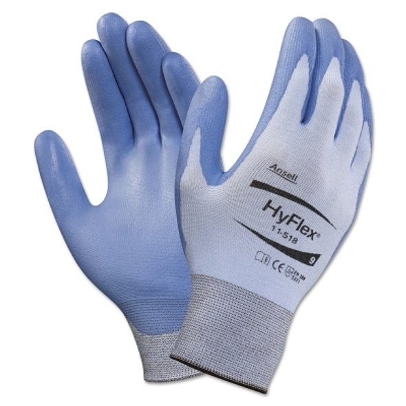 HyFlex Coated Gloves, 8, Blue/Gray (12 PR / DZ)