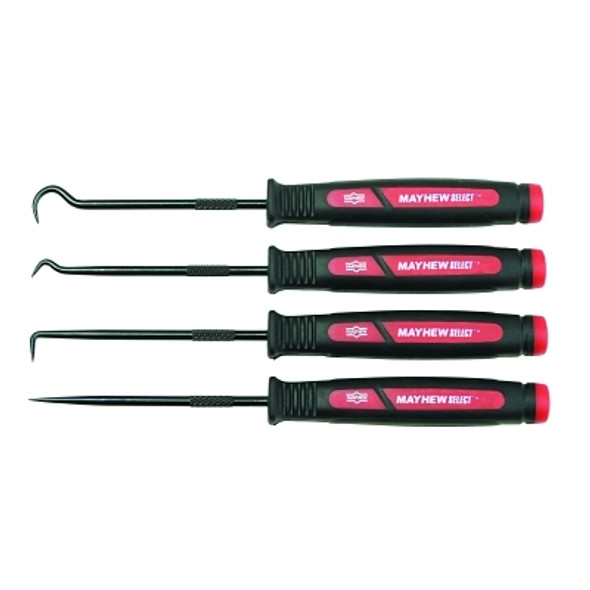 4 Pc. Dominator Mini Hook & Pick Set, Straight,  45° Double Angled Hook, 90° Angled Hook, Curved Hook (1 ST / ST)