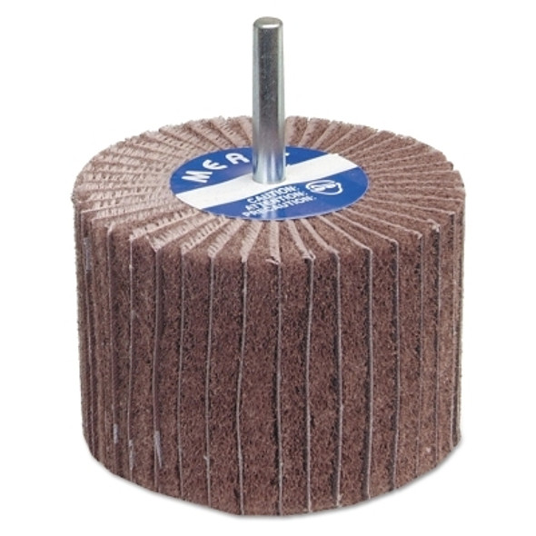 Merit Abrasives Interleaf Flap Wheels with Mounted Steel Shanks, 3 in x 1 in, 320 Grit (1 EA / EA)