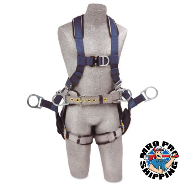 ExoFit Tower Climbing Harnesses, Back/Front/Side D-Rings, Small, Quick Connect (1 EA)