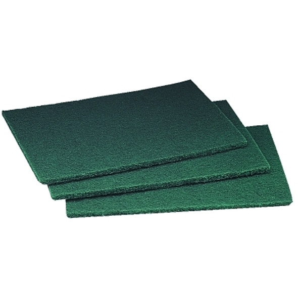 Scotch-Brite General Purpose Scouring Pad, 6 in W x 9 in L, Synthetic Fiber, Dark Green (20 EA / BX)