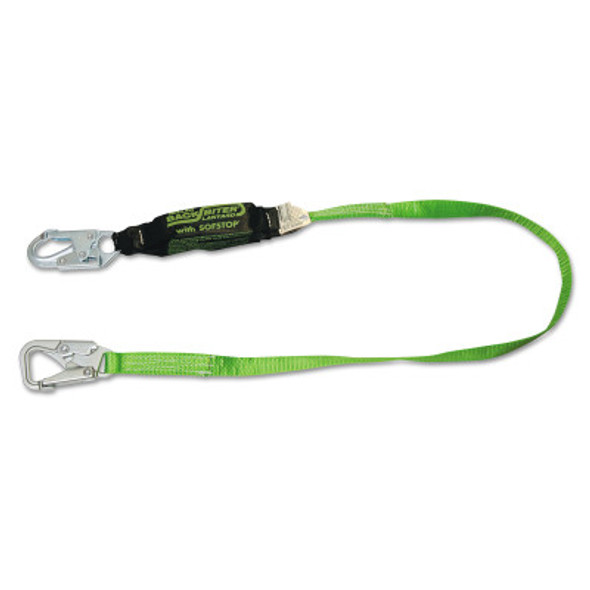 BackBiter Tie-Back Lanyard, 6 ft, Locking Snap Hooks, 310 lb Cap., 1 Leg (1 EA)