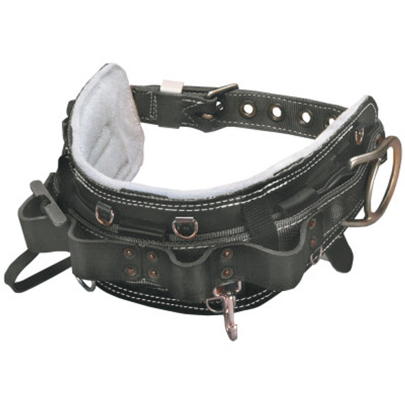 Linemen's Belts, 2 Compartments, 5" Full Floating Belt, 23 in, Black Leather (1 EA)