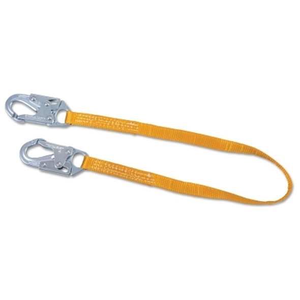 Titan II Positioning/Restraint Web Lanyards, Lock Snap Hook, 1 Leg, Orange, 4 ft (1 EA)