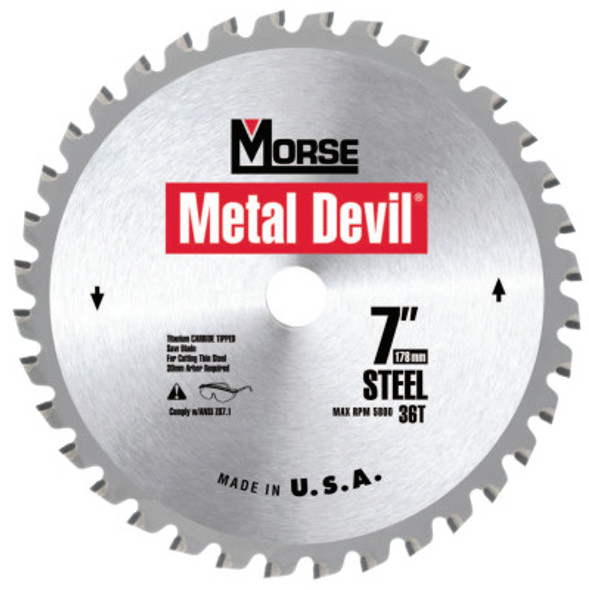 Metal Devil Circular Saw Blades, 7 in, 20 mm Arbor, 5,800 rpm, 54 Teeth (1 EA)