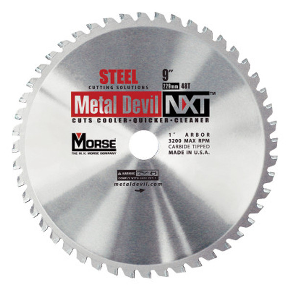 Metal Devil NXT Circular Saw Blades, 9 in, 1 in Arbor, 3,200 rpm, 48 Teeth (1 EA)