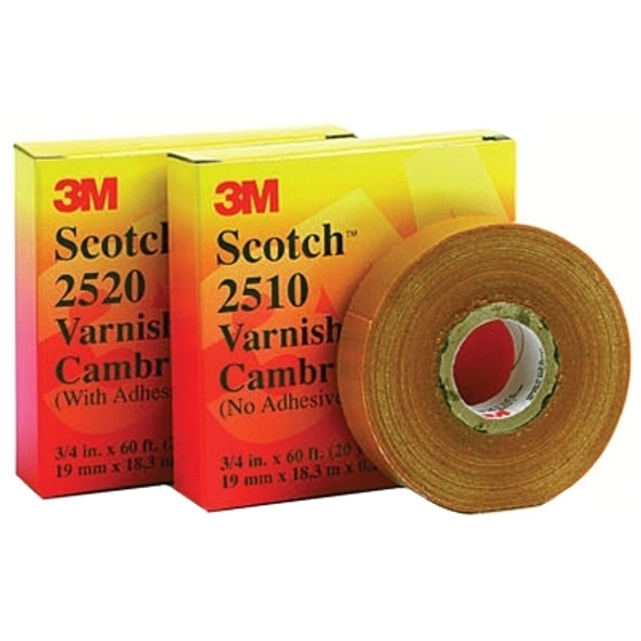 Scotch Varnished Cambric Tape 2510, 3/4 in x 60 ft, Yellow (1 ROL / ROL)