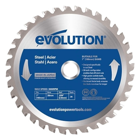 Evolution TCT Metal-Cutting Blade, 7 in, 20 mm Arbor, 3900 rpm, 36 Teeth (1 EA / EA)