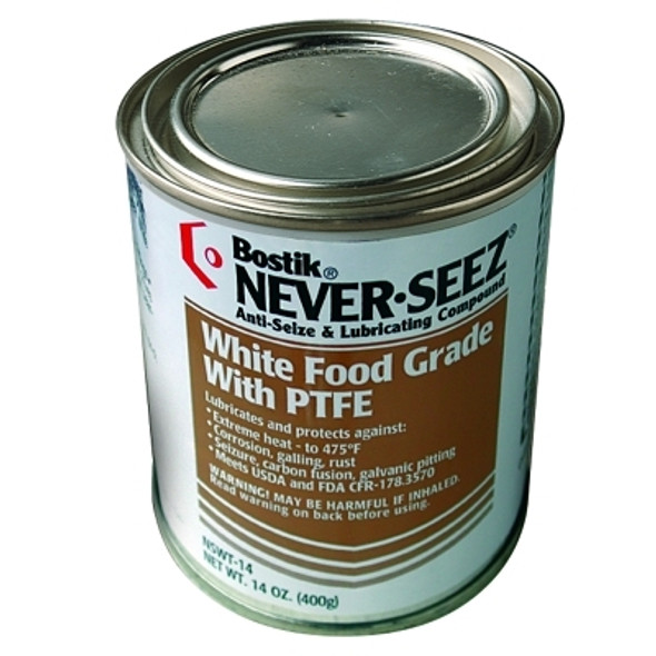Never-Seez White Food Grade Compound with PTFE, 14 oz Flat Top Can (1 CAN / CAN)