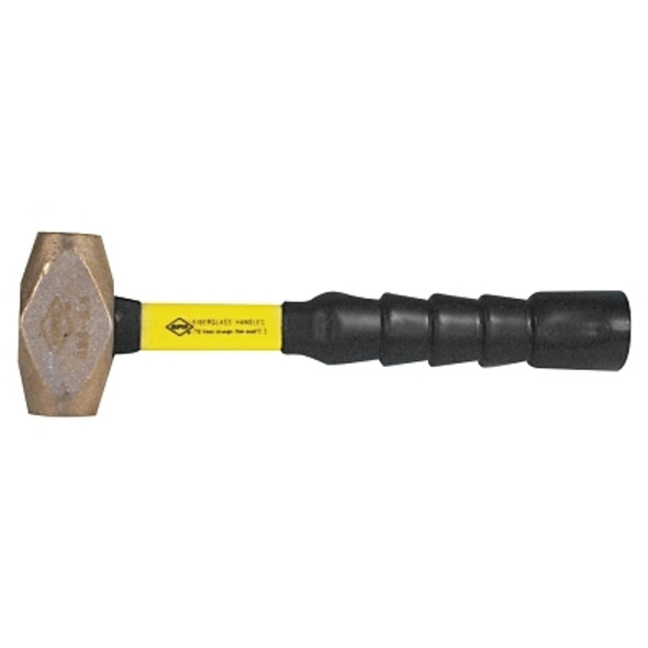 Classic Nuplaglas Non-Sparking Brass Hammer, 4 lb Head, 12 in Fiberglass Handle, Super Grip (1 EA)