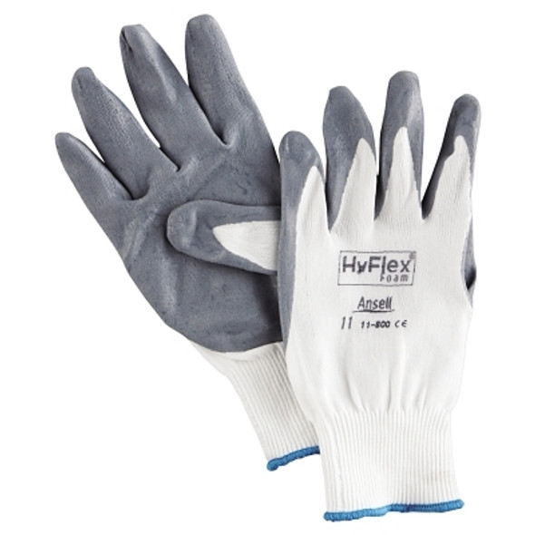 HyFlex Foam Gloves, 11, Gray/White (12 PR / DZ)