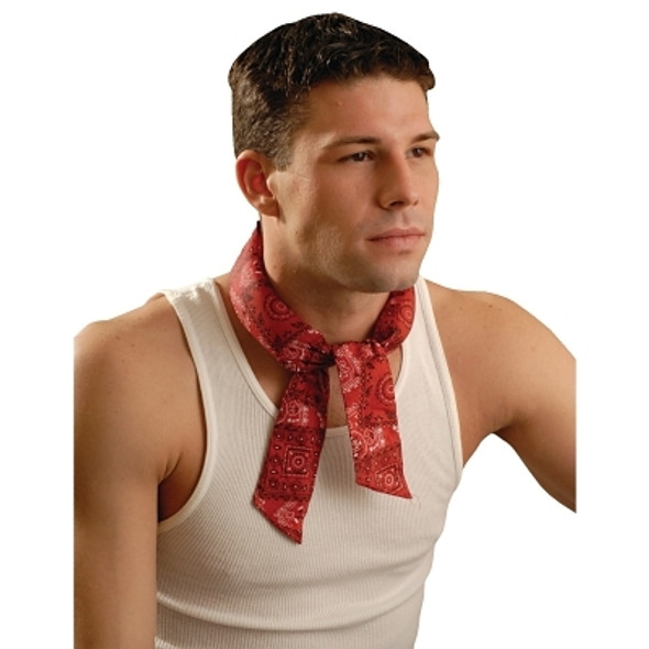 MiraCool Neck Bandanas, 1-11/16 in W x 34.75 in L, Cowboy Red (1 EA)