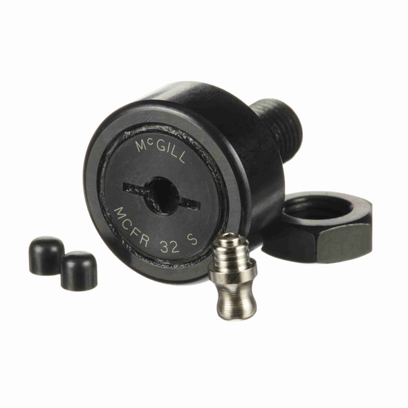 McGill CAMROL® Crowned Metric Cam Follower - Stud Mount Roller - Screwdriver Slot - Sealed - MCFRE 32 S