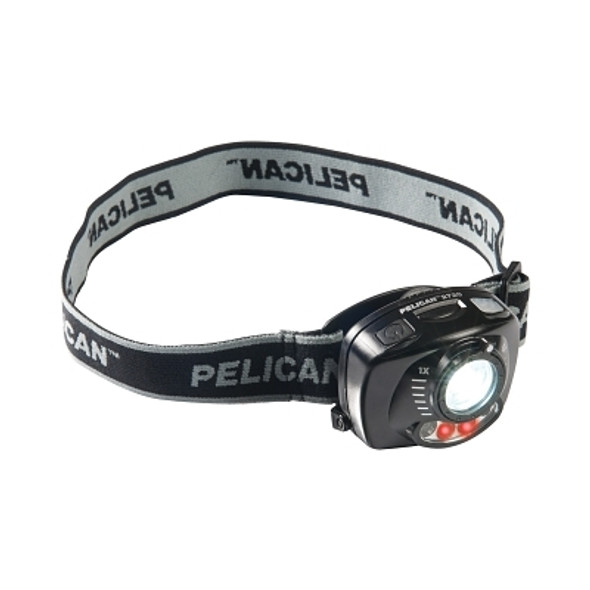 Pelican Headlamps, 3 Batteries, AAA, 12 lm (Low), 200 lm (High), Black (6 EA / PK)