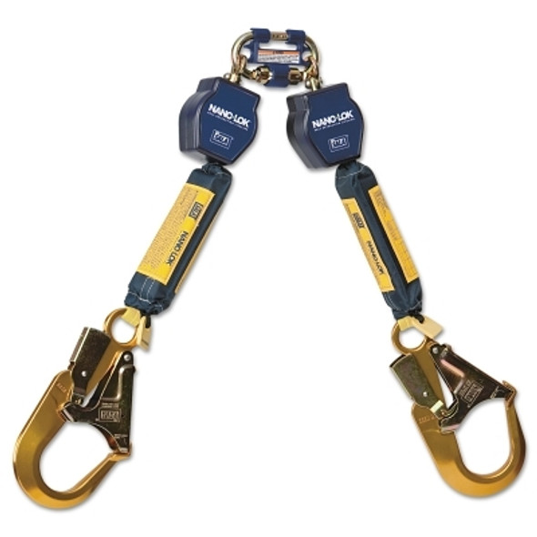 Nano-Lok Twin-Leg Quick Connect Self-Retracting Web Lifeline, 6 ft, 420 lb (1 EA)