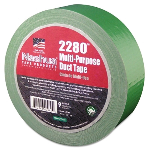 Nashua 2280 General Purpose Duct Tapes, Green, 55m x 48mm x 9 mil (24 RL / CA)
