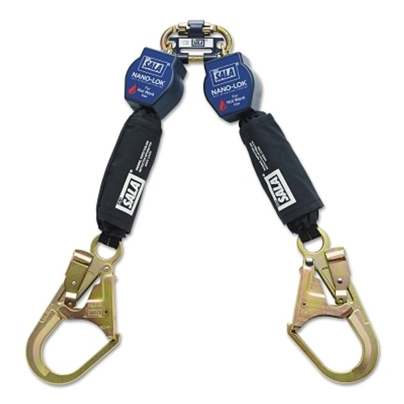 Nano-Lok Twin-Leg Quick Connect Self Retracting Web Lifelines For Hot Work Use (1 EA)