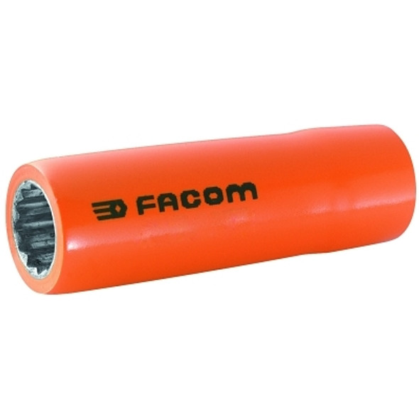 Facom Insulated Deep Sockets, 1/2 in Drive, 12 mm, 12 Points (1 EA / EA)