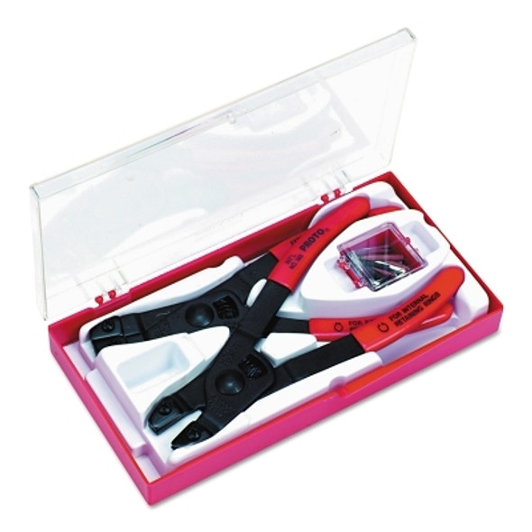 Retaining Ring Pliers Set, Straight Tip, Bore Diameter 3/8 in to 2 in (1 ST / ST)