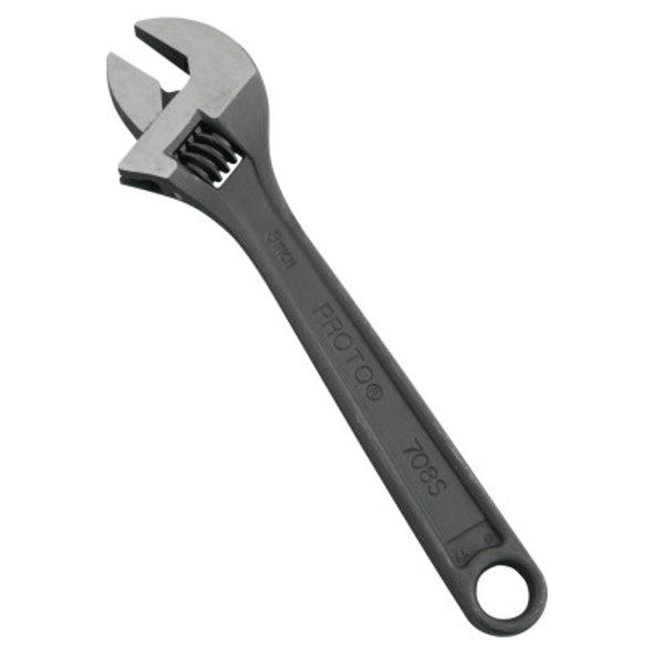 Stanley Products Protoblack Adjustable Wrenches, 8 in Long, 1 1/8 in Opening, Black Oxide (1 EA/CS)