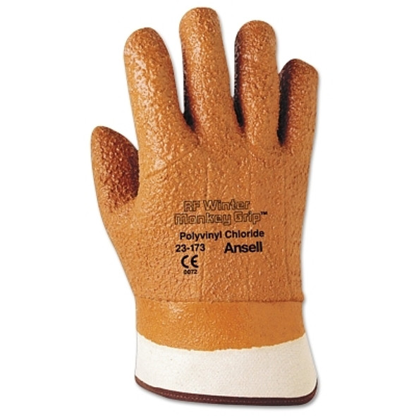 Vinyl Gloves, Raised Finish, 10, Orange (12 PR / DZ)