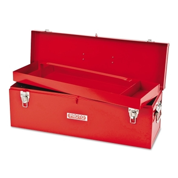 Proto General Purpose Tool Box, Double Latch, 26 in x 8-1/2 in x 9-1/2 in, Steel, Red (1 EA / EA)