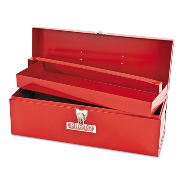 Proto General Purpose Tool Box, Single Latch, 19-1/2 in W x 8 in D x 7 in H, Steel, Red (1 EA / EA)