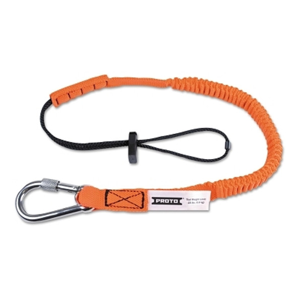 Elastic Lanyard With Screw Gate Carabiners, 48 in, Hook, 15 lb Load Cap (1 EA)