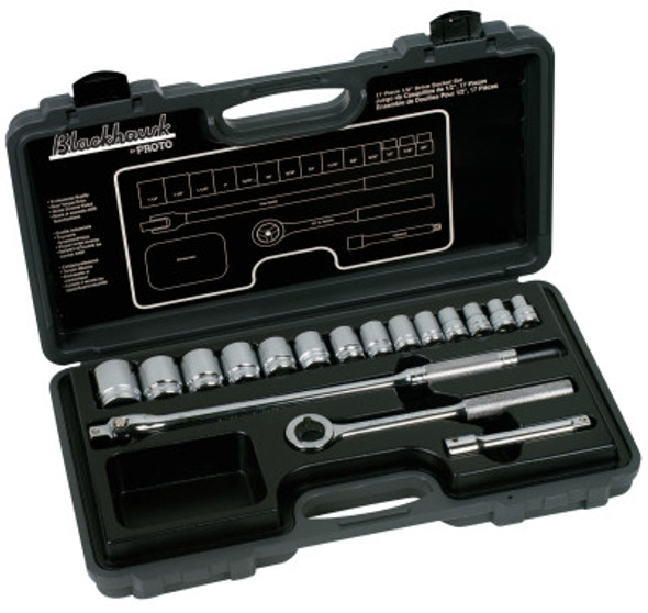 Stanley Products 17 Piece Standard Socket Set, 1/2 in, 6 Point/12 Point (1 SET/EA)