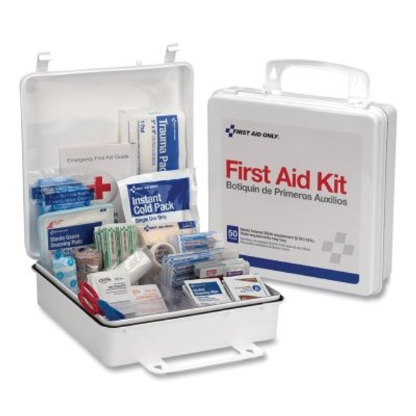 50 Person ANSI First Aid Kit, Weatherproof Plastic, Wall Mount, Carry Handle (1 KT / KT)