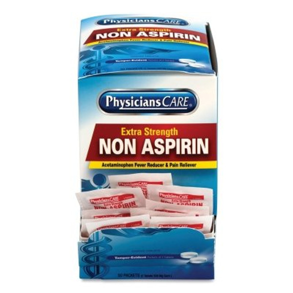 PhysiciansCare Acetaminophen, 500mg, 2 pk/50 pk per Box (1 BX / BX)