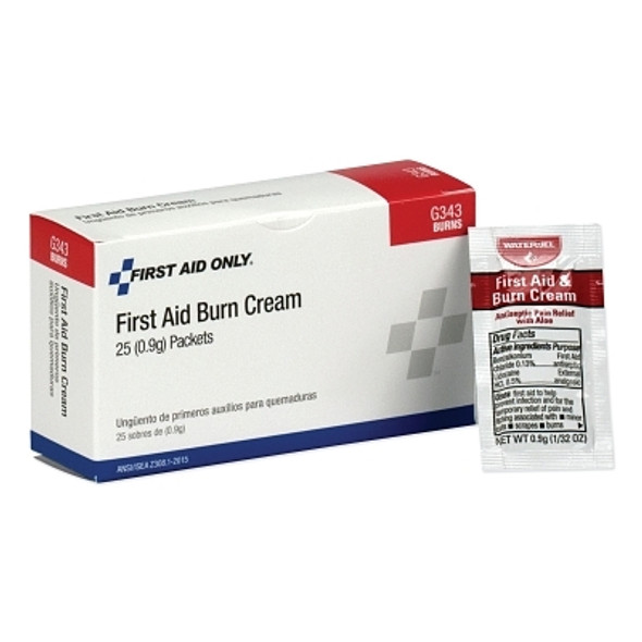 First Aid/Burn Cream Packet, 0.9 g, 25 per Box (1 BX / BX)
