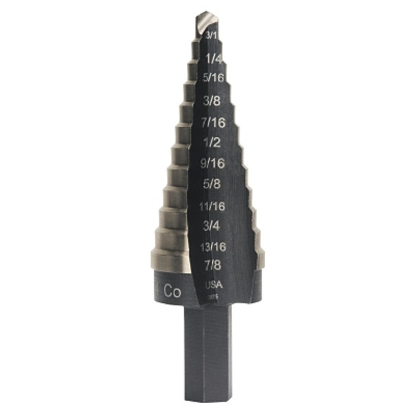 Irwin Unibit Cobalt Step Drills, 3/16 in-7/8 in, 12 Steps (1 EA / EA)