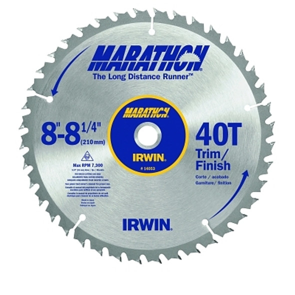 Irwin Marathon Miter / Table Saw Blades, 8 1/4 in, 40 Teeth (5 EA / CT)